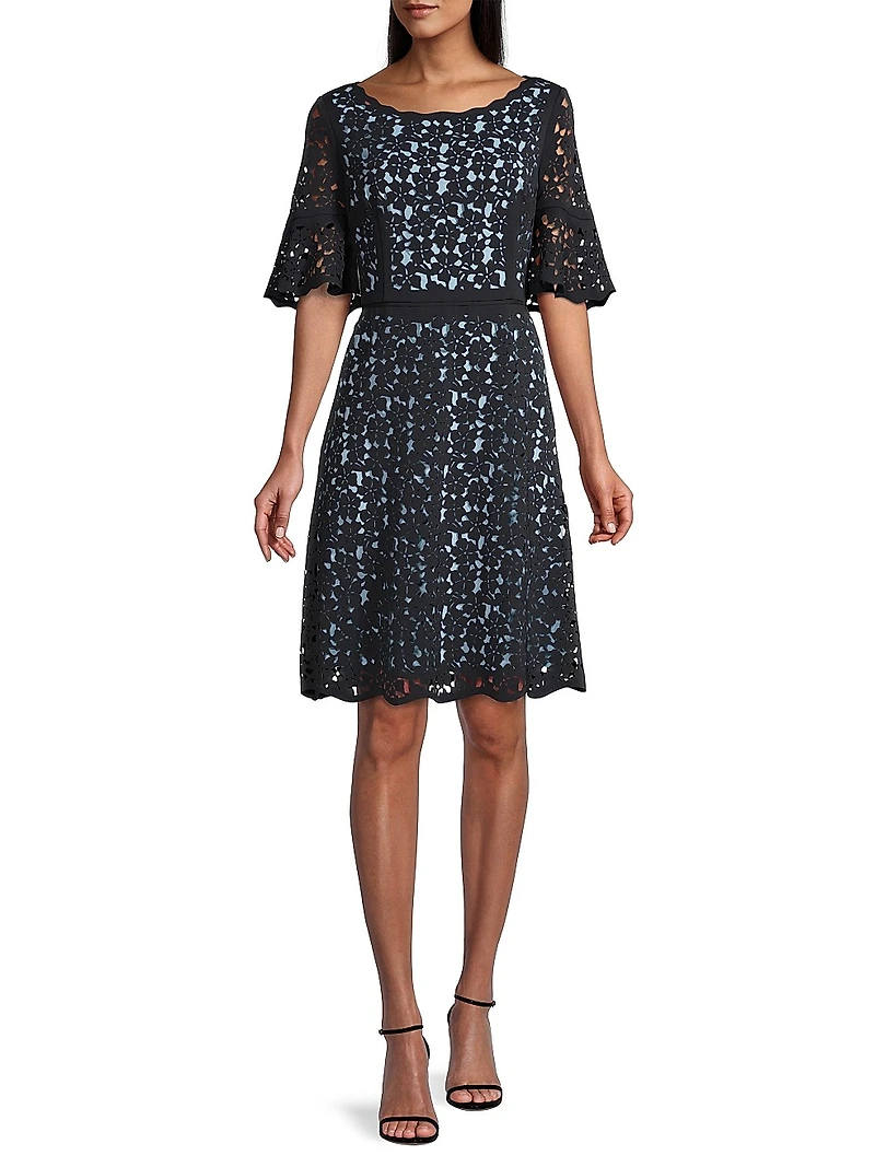 Crepe Fit-&-Flare Dress