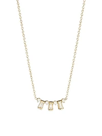 Baguette Diamonds 14K Gold & Diamond Alternating Baguette Necklace