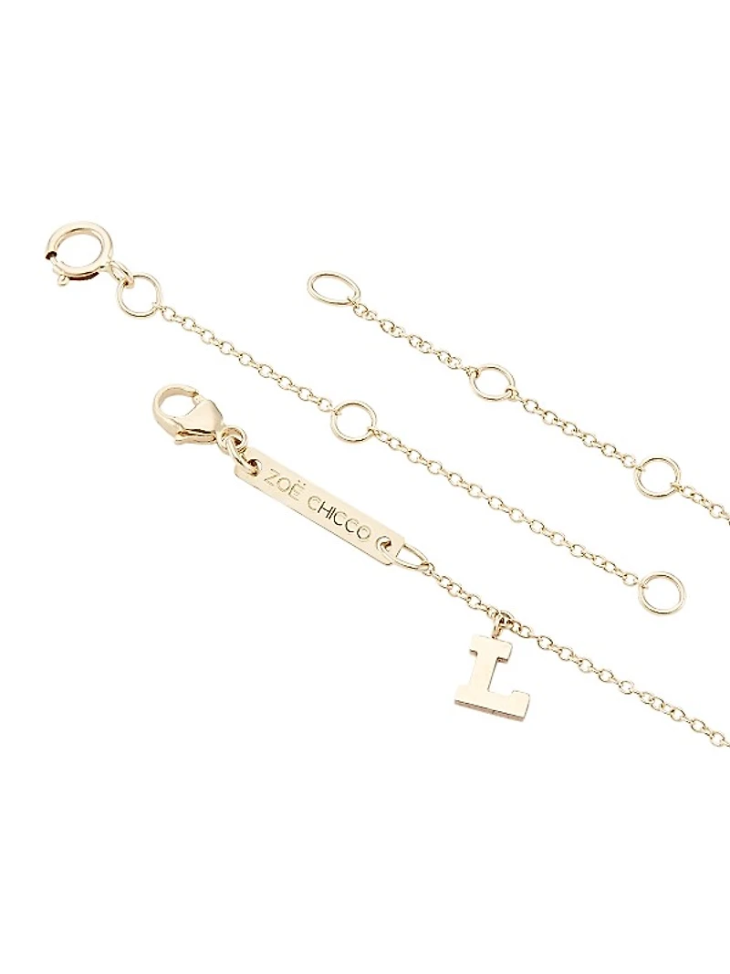 Personalized 14K Gold & Diamond Love Charm Bracelet