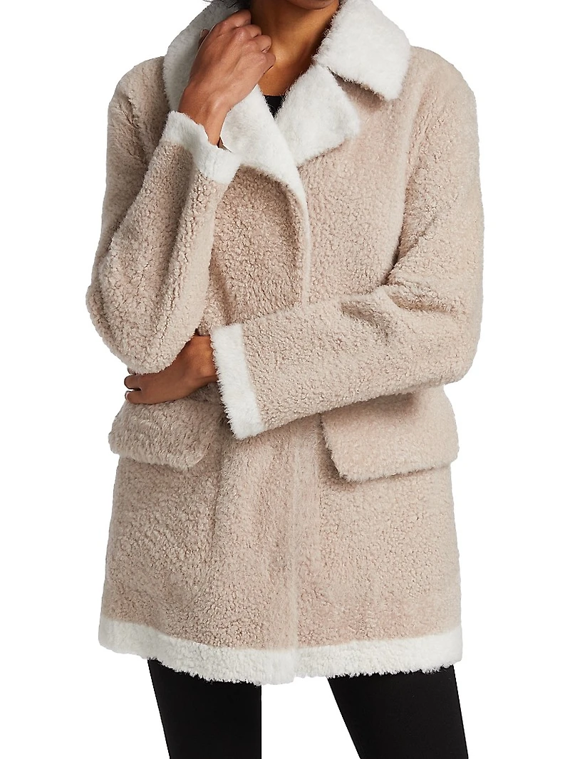 Shearling Notch Collar Coat