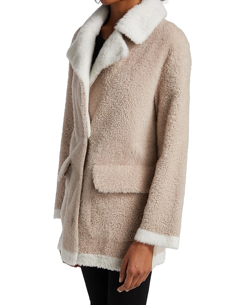 Shearling Notch Collar Coat