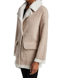 Shearling Notch Collar Coat