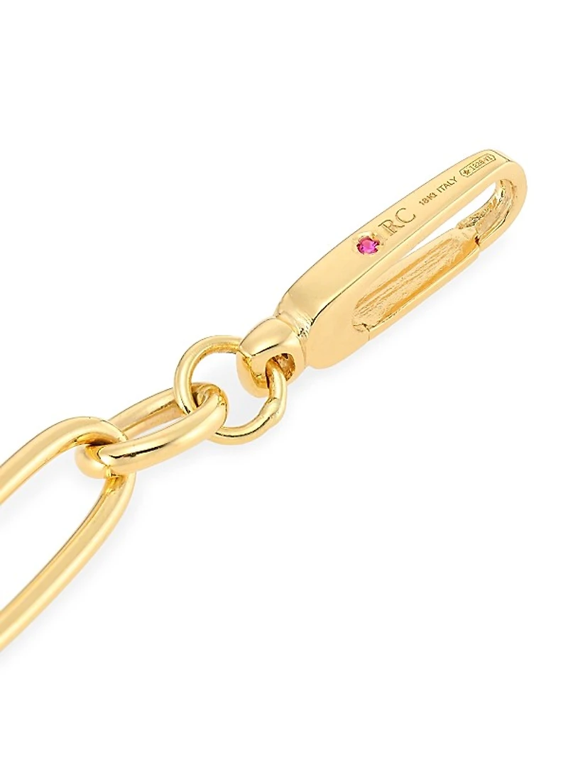 18K Yellow Gold Mixed Paper Clip Chain Bracelet