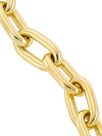 18K Yellow Gold Thick Paper Clip Chain Bracelet