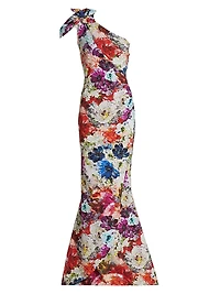 Gosia Floral One-Shoulder Gown