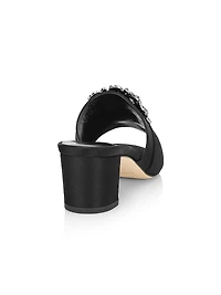 Martanew 50MM Embellished Satin Mules