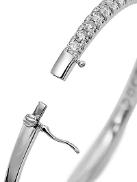 14K White Gold & 3 TCW Diamond Bangle