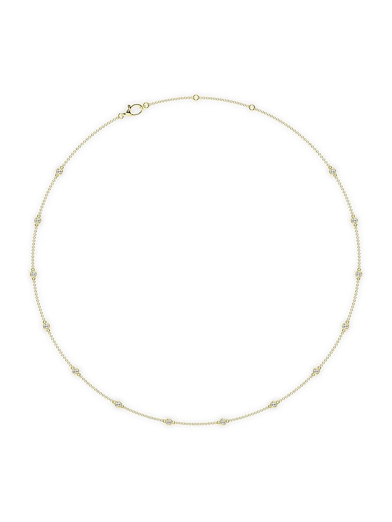 14K Yellow Gold & 14-Diamond Station Necklace/0.70-2.10 TCW