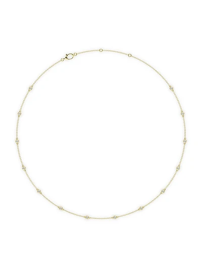 14K Yellow Gold & 14-Diamond Station Necklace/0.70-2.10 TCW