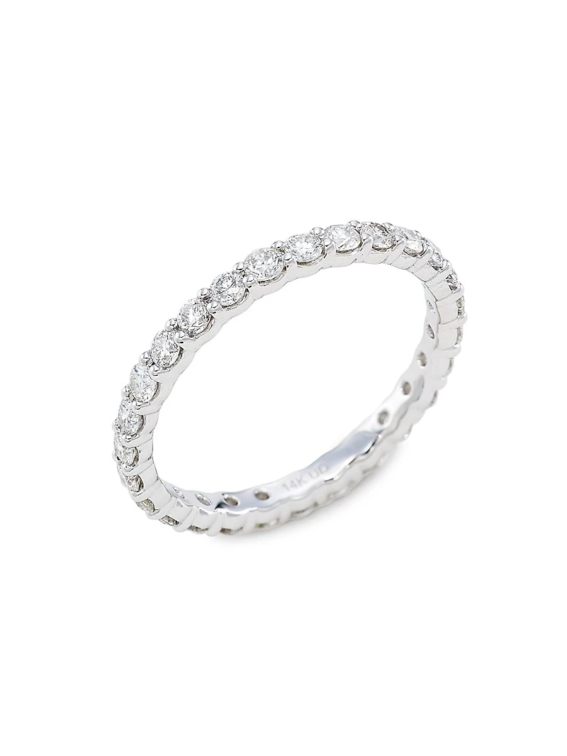 14K White Gold & 1 TCW Diamond Eternity Band