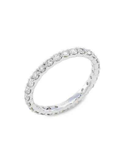 14K White Gold & 1 TCW Diamond Eternity Band