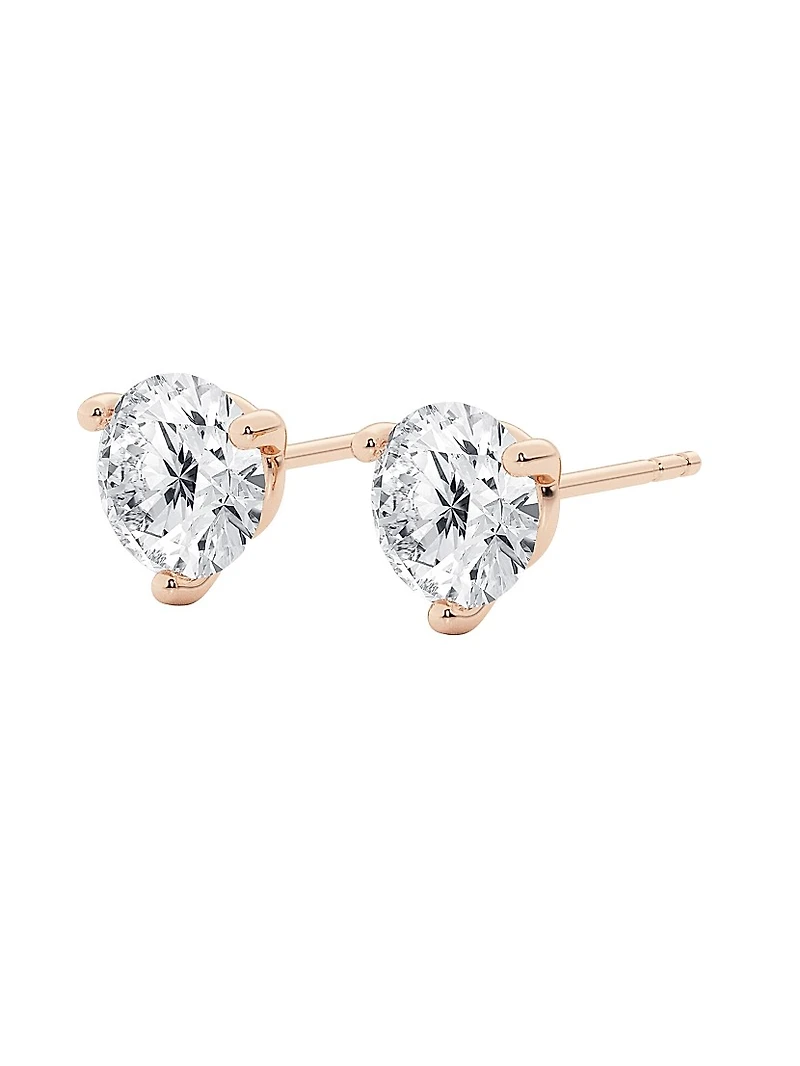 14K Gold & Diamond Martini Stud Earrings/0.50-6.00 TCW