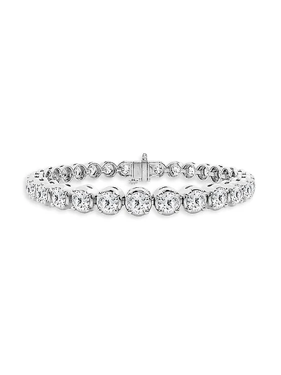 14K White Gold & Diamond Prong-Set Tennis Bracelet/1.00-12.00 TCW