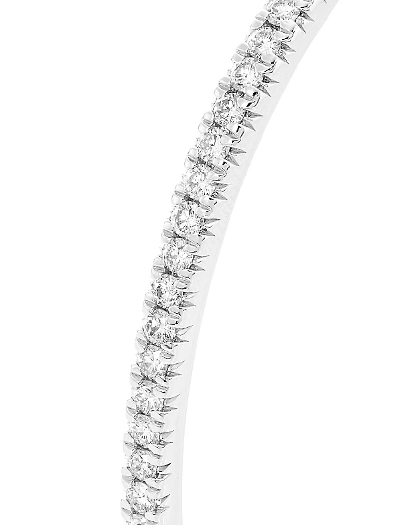 14K White Gold & 1.50 TCW Diamond Bangle