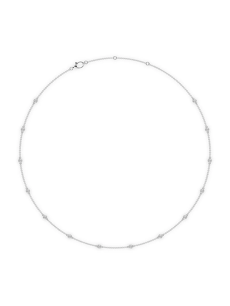 14K White Gold & 14-Diamond Station Necklace/0.70-2.10 TCW