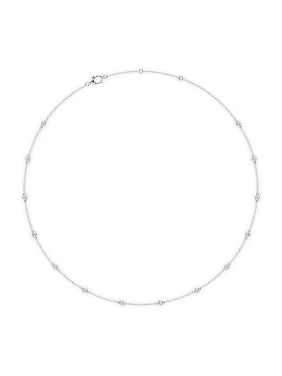 14K Gold & -Diamond Station Necklace/0.70-2.10 TCW