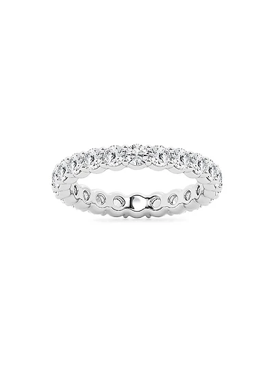 14K White Gold & Round Natural Diamond Eternity Band/2.00-5.00 TCW