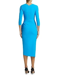 Gathered Side Midi-Dress