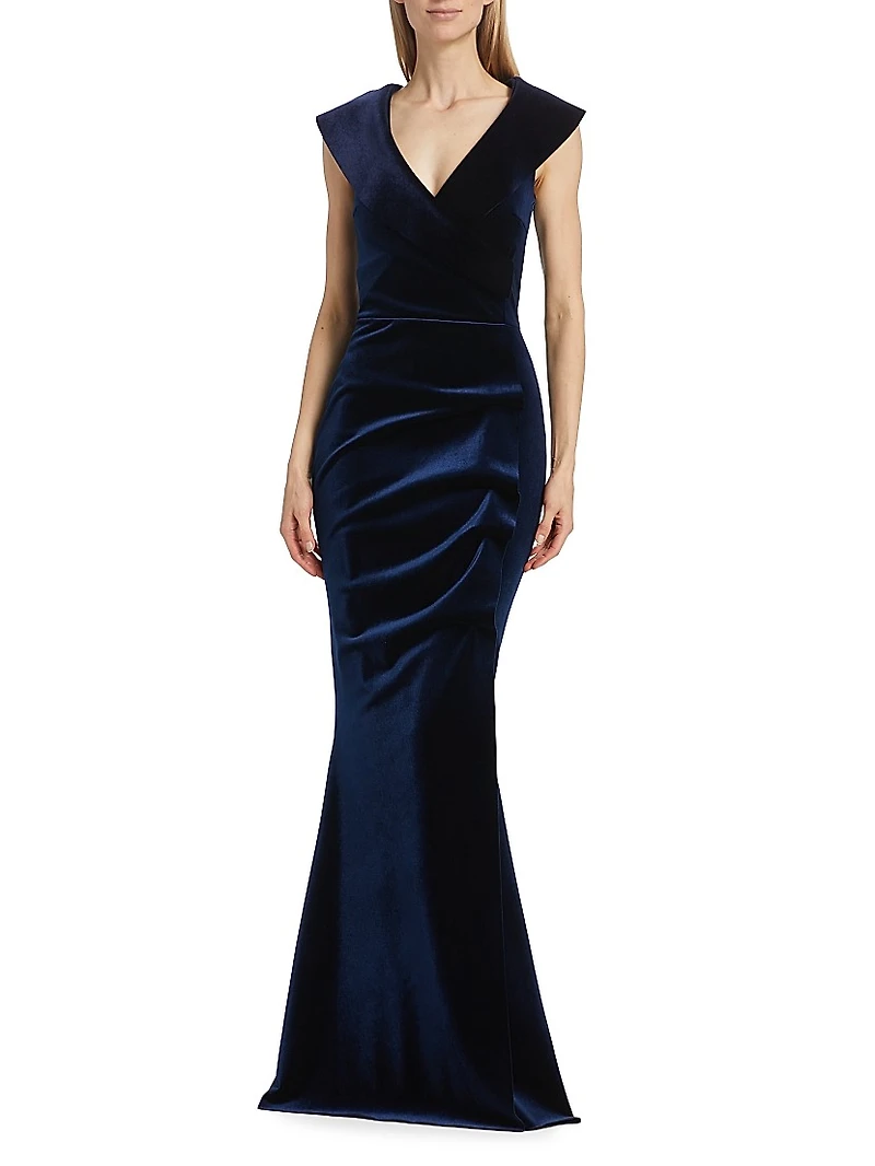 Velvet V-Neck Gown