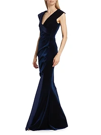 Velvet V-Neck Gown