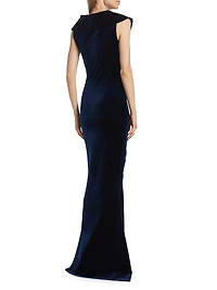 Velvet V-Neck Gown