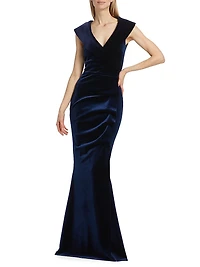 Velvet V-Neck Gown