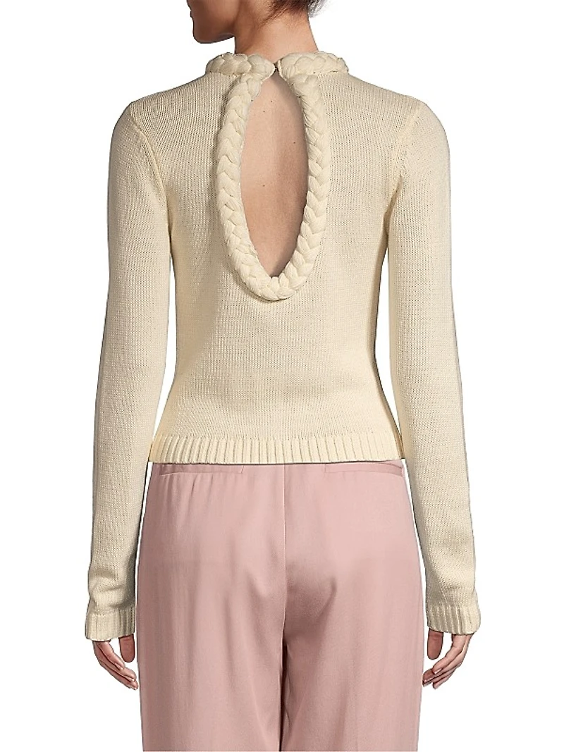Bold Braid Open Back Sweater