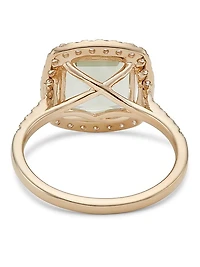 14K Gold, Diamond & Green Amethyst Ring