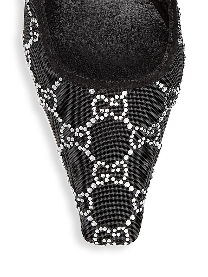 Crystal-Embellished Slingback Sandals