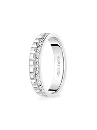 Quatre Radiant Edition Clou De Paris 18K White Gold & 0.24 TCW Diamond Wedding Band