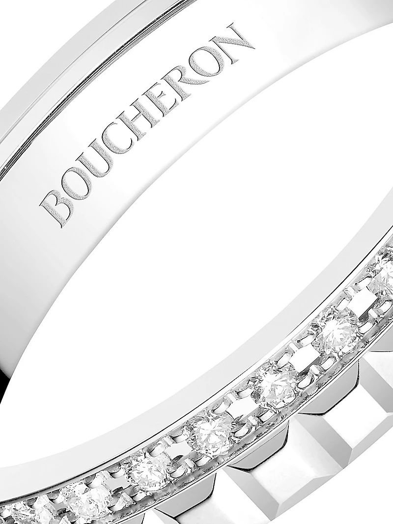 Quatre Radiant Edition Clou De Paris 18K White Gold & 0.24 TCW Diamond Wedding Band