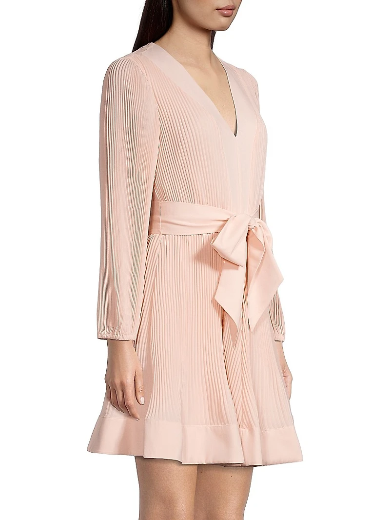 Liv Pleated Belted Minidress