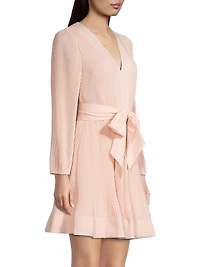 Liv Pleated Belted Minidress