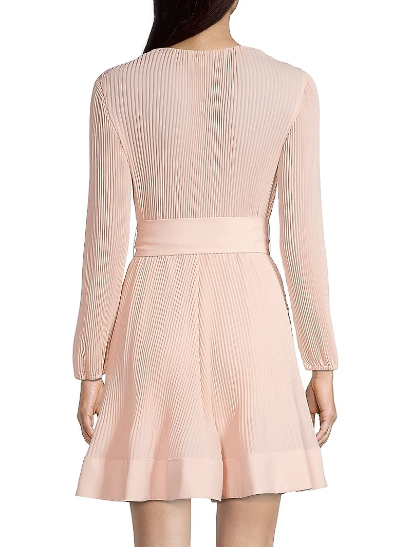 Liv Pleated Belted Minidress