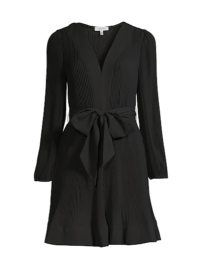 Liv Pleated Belted Minidress