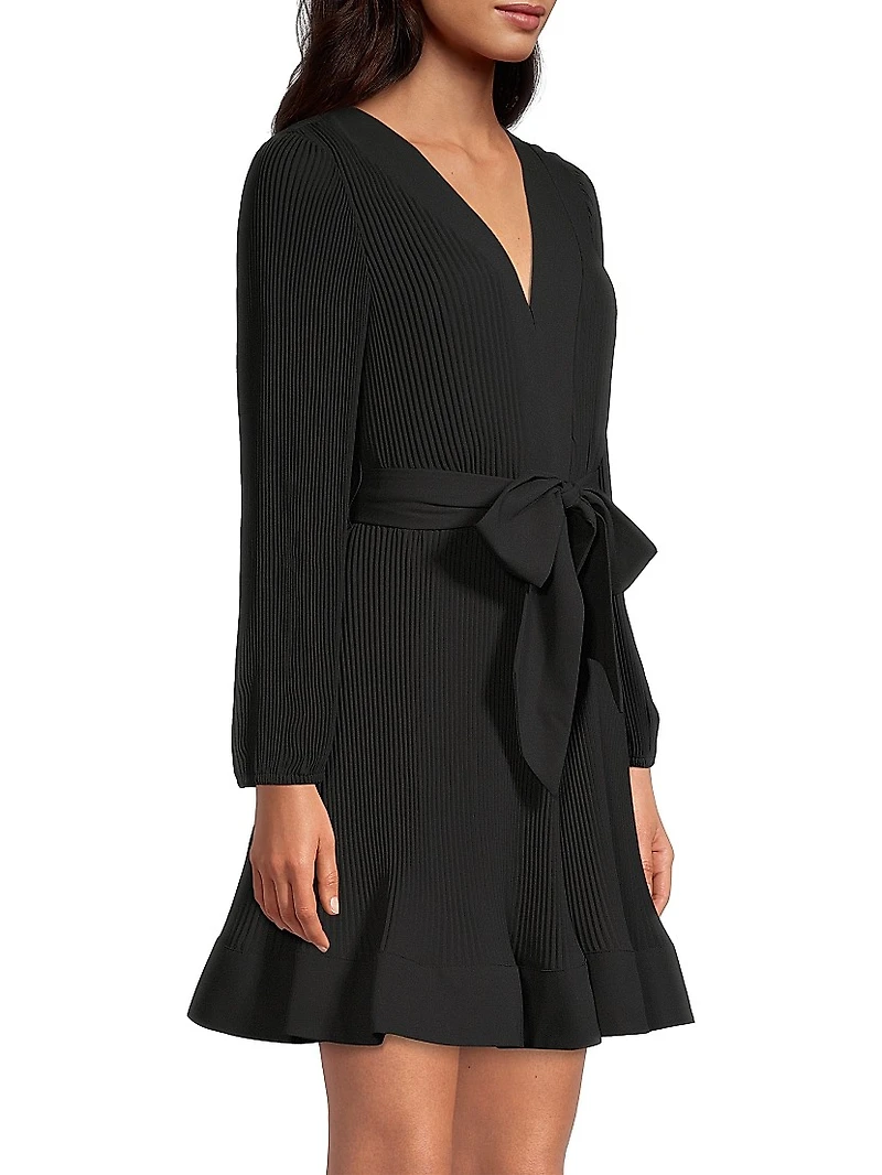 Liv Pleated Belted Minidress