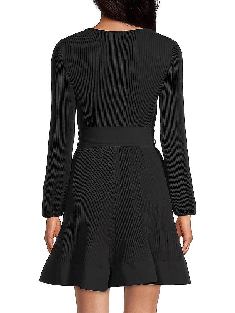 Liv Pleated Belted Minidress
