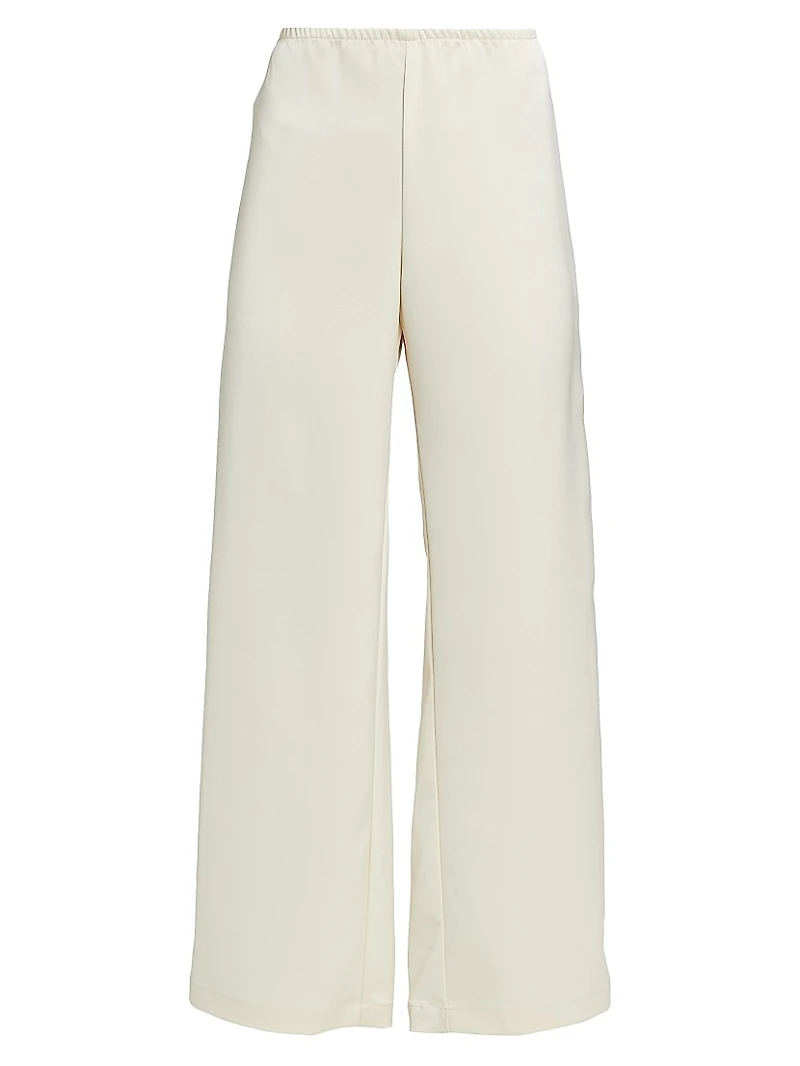 Barb Satin Wide-Leg Pants
