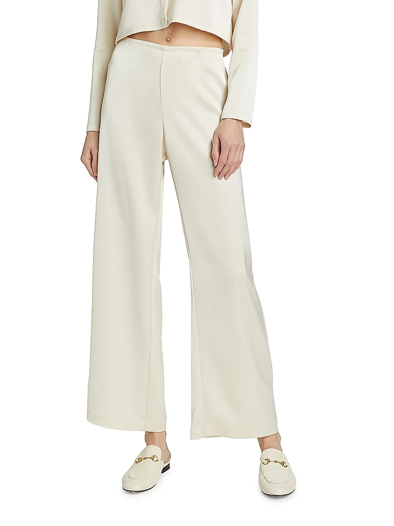 Barb Satin Wide-Leg Pants