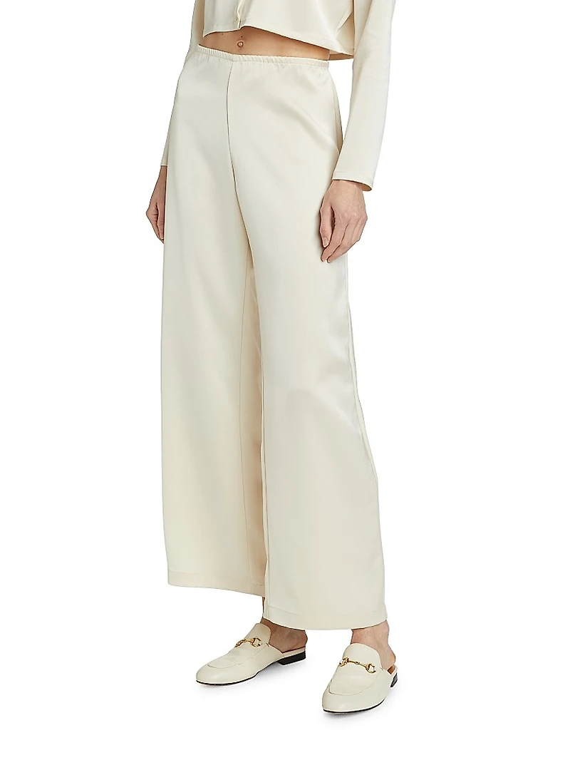 Barb Satin Wide-Leg Pants