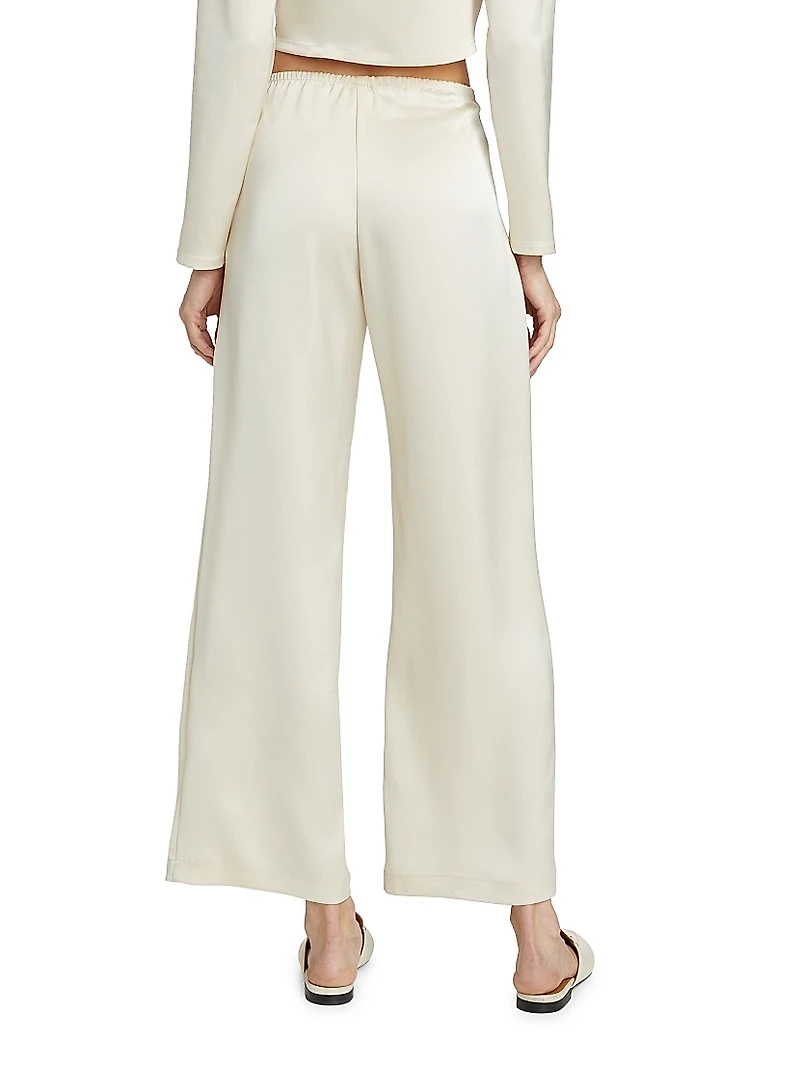 Barb Satin Wide-Leg Pants