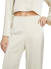 Barb Satin Wide-Leg Pants