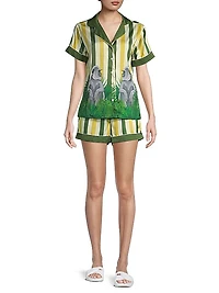 Two-Piece Uma Gorilla Stripe Pajama Set