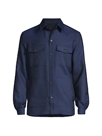 Wool-Blend Button-Down Overshirt