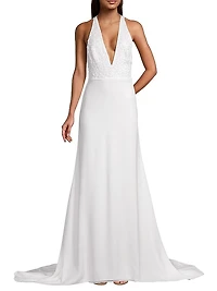 Gabriella Embellished V-Neck Gown