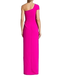 Crepe One-Shoulder Gown