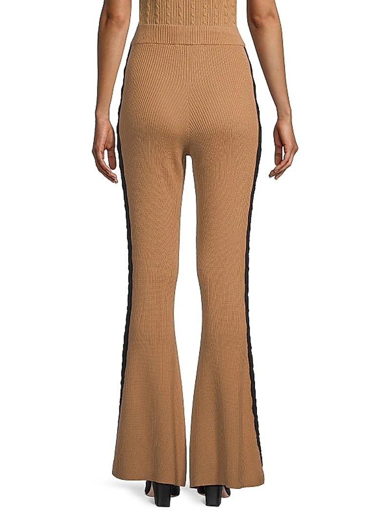 Wool Flared Leg Pants