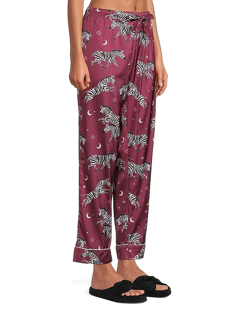 Two-Piece Zebra Print Pajama Set