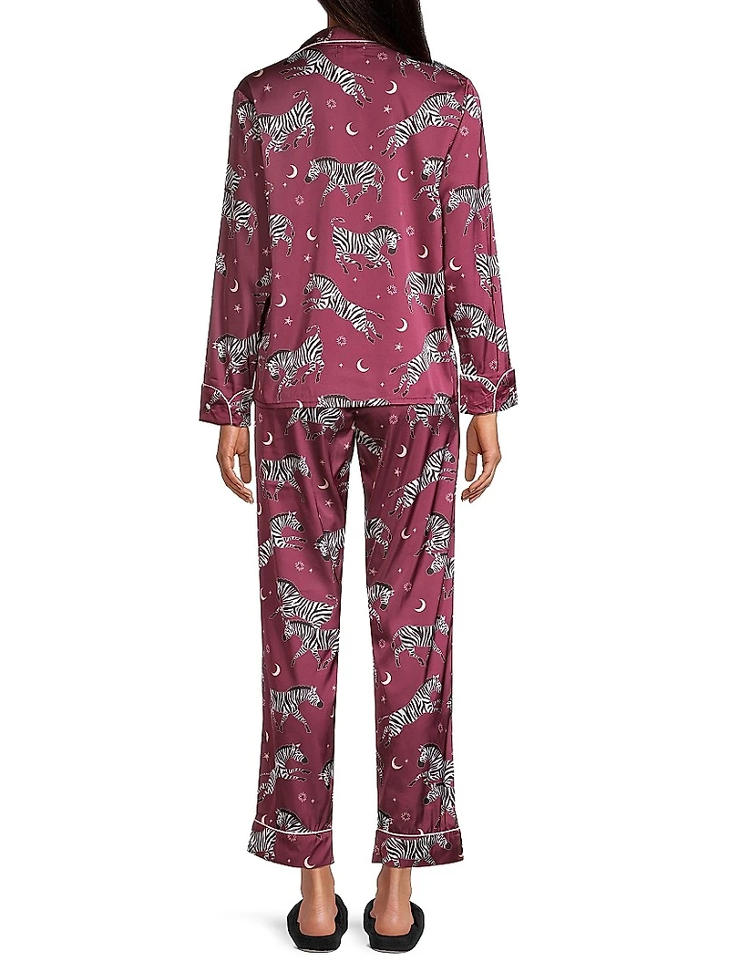 Two-Piece Zebra Print Pajama Set