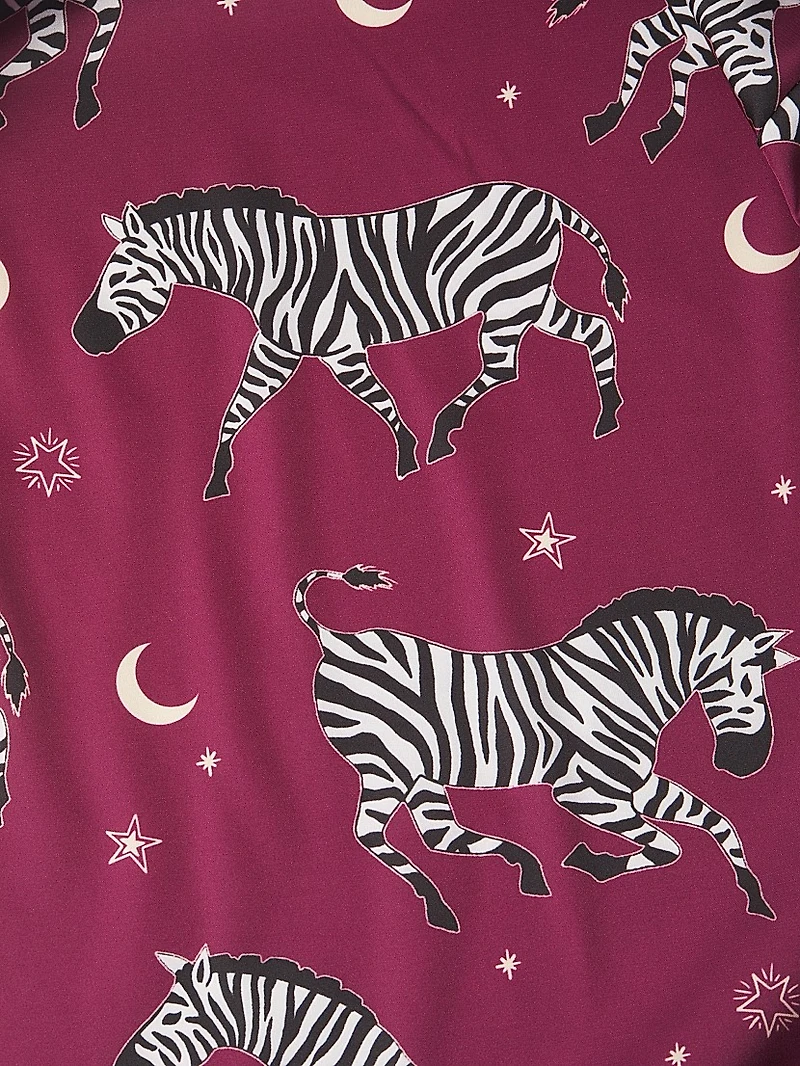 Two-Piece Zebra Print Pajama Set